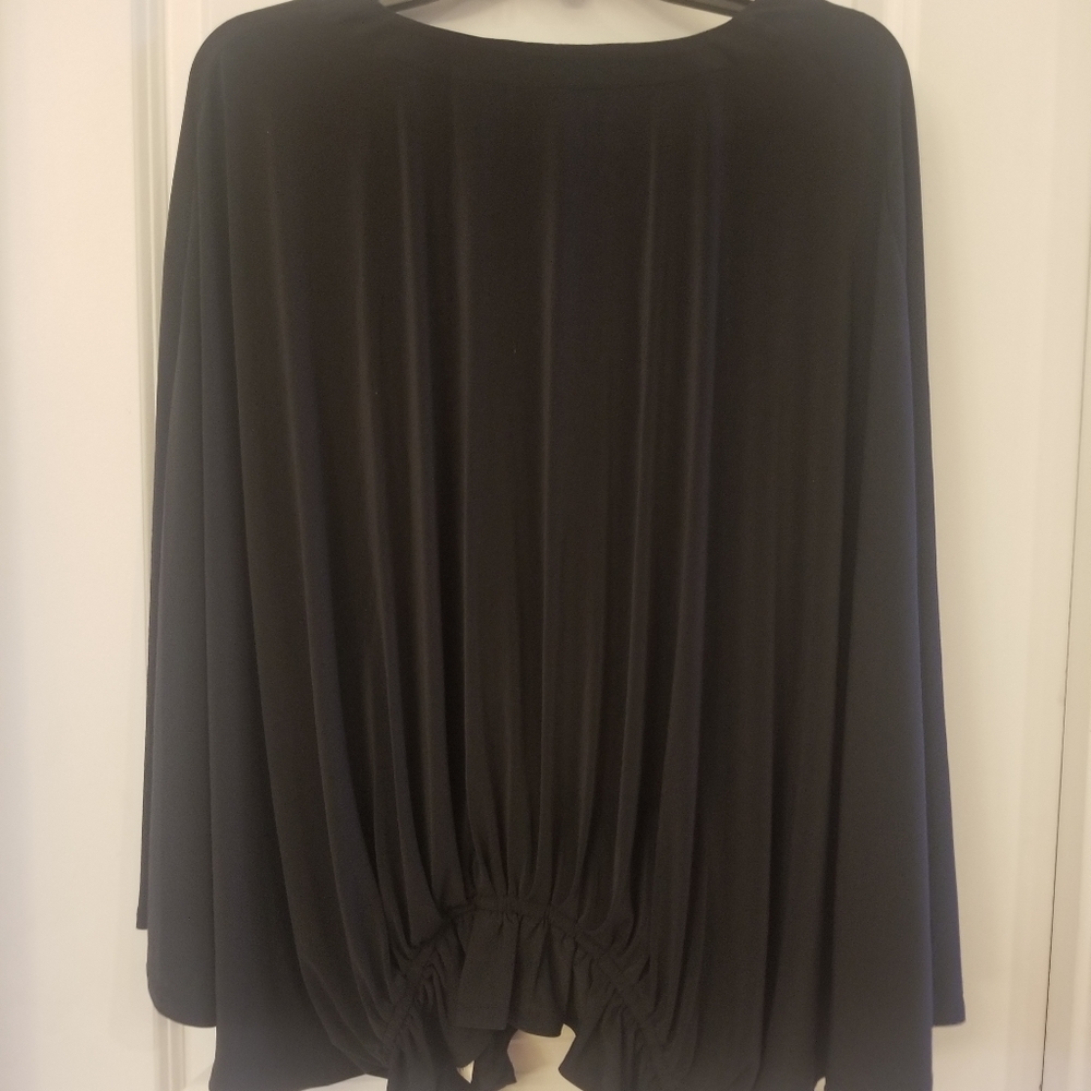 Ramy Brook Women's Black Pearl Ruffle Hem Pullover Blouse Top Size XXL/TTG - Picture 5 of 6